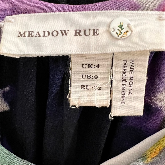 Anthropologie Meadow Rue Maxi Dress with black sash belt Size 0 - Picture 2 of 5